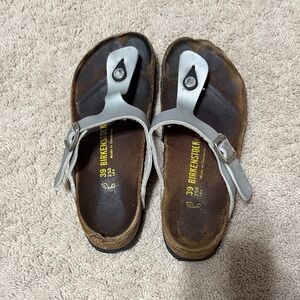 Birkenstock Sandals - Light Gray and Brown